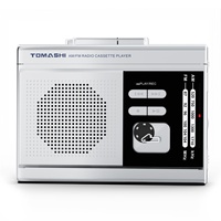 토마시 F-315A 실버 휴대용 카세트 레코더 플레이어 SD/TF 카드 MP3 지원 USB 워크맨