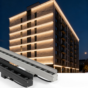 Projecteur LED mural extérieur haute tension pour bâtiments industriels multi-étages, étanche, linéaire, RGBW - Product Image 1