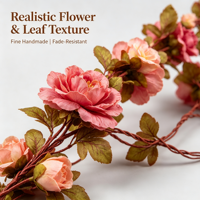Guirlande florale artificielle en soie de roses et pivoines pour décoration d'arche de mariage, ornement de plafond et aménagement de lieux événementiels