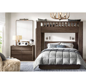 Meubles de chambre à coucher modernes en chêne massif, lit double confortable, tiroirs, lit superposé avec échelle, design personnalisable, fabrication professionnelle - Product Image 6