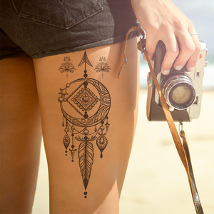 Tatuaggi floreali <span class=keywords><strong>Vintage</strong></span> con trasferimento d'acqua in stile indiano Mandala Flowel tatuaggio temporaneo all'henné - Product Image 2