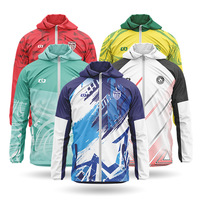 Veste de survêtement de football à capuche personnalisée par sublimation, imperméable, coupe-vent, légère, pour équipe, vente en gros