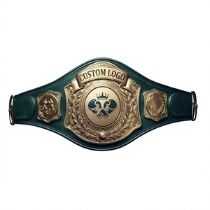 KLTW INT'L KL-CB-001 Custom Logo High Quality 3cm Thickness Unisex Martial Arts Championship Boxing <b>Belt</b> PU Leather Gold <b>Tone</b> - Product Image 1