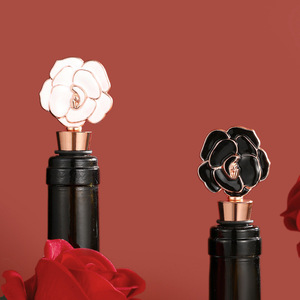Rose Gold <b>Wine</b> Stopper Rose Flower Design Zinc Alloy Sealing Bottle Plug For <b>Wine</b> Preservation Gift - Product Image 2