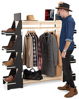Support d'affichage de vêtements en bambou sur pied, gondole en bois, nouveau design, support de fixation