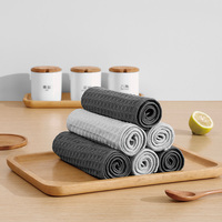 Chiffon de nettoyage de cuisine en microfibre blanc/gris, torchons épais à motif gaufré, lingettes à vaisselle ultra absorbantes 30*30cm