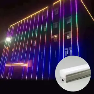 Lampu Tabung Piksel Led Dapat Disesuaikan, Pencahayaan Tripod Bangunan Tampilan Iklan Linier Rgb