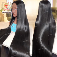 Wig Rambut Asli Manusia HD 13X6 Transparan Bone Straight Densitas 200% Grosir, Wig Rambut Asli Manusia Lace Frontal 13X4 Ukuran 30 34 Inch