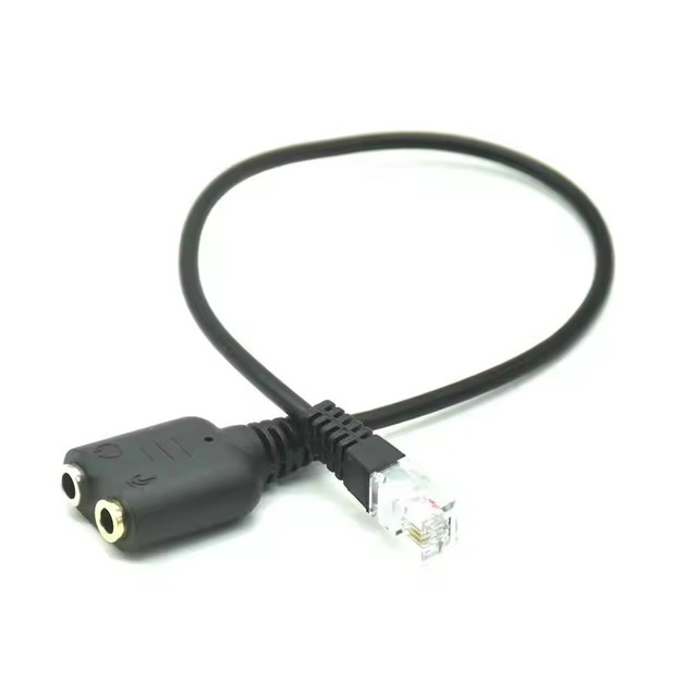 New 25cm Dual 3.5mm Audio Jack Female to Male RJ9 RJ45 Plug Adapter Convertor Cable for PC Computer Headset Telephone devices