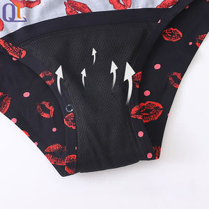 Bragas menstruales ecológicas con estampado bonito de cintura alta para niñas, adecuadas para adolescentes, bragas de tiro medio durante la primera menstruación - Product Image 6