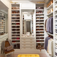 Système de dressing sur mesure style Shaker pour toute la maison, armoires de chambre en bois mélaminé de luxe