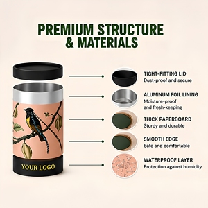 Emballage personnalisé écologique et recyclable en carton kraft pour bâtonnets alimentaires, café, thé, <span class=keywords><strong>sel</strong></span>, boîte cylindrique en papier cartonné - Product Image 4