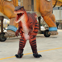 Raptor Dinosaurus Kostuum met Verborgen Poten, Lichtgewicht, Flexibel, Aanpasbaar voor Binnen/Buiten Gebruik, Tuin, Winkelcentrum