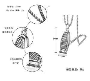 Collier fin en acier inoxydable 316L pour homme, pendentif <span class=keywords><strong>rasoir</strong></span> de barbier, bijoux fantaisie à prix réduit - Product Image 5