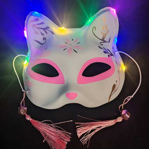 Máscara LED <span class=keywords><strong>de</strong></span> zorro <span class=keywords><strong>de</strong></span> media cara con luces intermitentes para fiestas, accesorio luminoso <span class=keywords><strong>de</strong></span> anime para la noche oscura, decoración para Halloween, Nochevieja y Día <span class=keywords><strong>de</strong></span> los Inocentes - Product Image 4