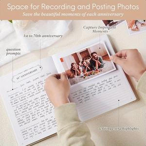 Cuaderno de lino de tamaño personalizado, diario de memoria de matrimonio, cuaderno de aniversario de boda, cuaderno de grabación de momentos - Product Image 3
