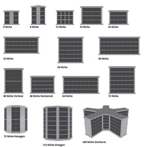 Columbario de nicho de granito gris natural de venta directa de fábrica con puerta negra - Product Image 2