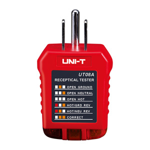 Comprobadores de Tomas de Corriente UNI-T Serie UT08 Originales, Verifican la Cableación Correcta en Tomas Eléctricas de 3 Hilos en Circuitos de CA - Product Image 2