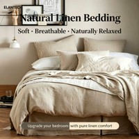 Parures de lit 100 % lin écologiques lavées à la pierre, style européen-américain, draps plats, tailles King, Queen, Twin, Double pour la maison - Vente en gros