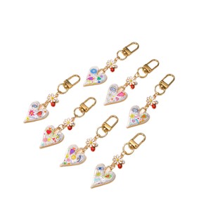 Hot Love Key Ornament DIY Adornos Devil's Eye Aleación Flor Mariquita Llavero Colgante - Product Image 5