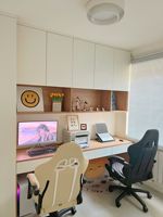 Meuble de rangement personnalisé avec bureau intégré, panneau modulaire en bois stratifié, mobilier traditionnel pour salon et maison entière