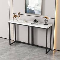 Console d'entrée moderne minimaliste de luxe léger, meuble en bois multifonctionnel, table d'entrée longue et étroite à poser contre le mur