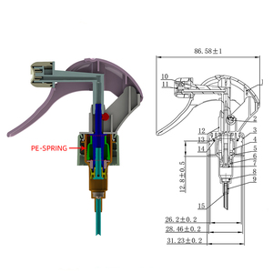 Pcr tùy chỉnh <span class=keywords><strong>Mini</strong></span> kích hoạt Phun 24/28/410 Vòi phun nhựa phun sương phun tất cả nhựa làm mát không khí bơm cho hóa chất - Product Image 5