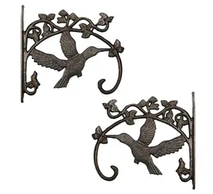 Cast Iron Plant Wall Hooks Basket Brackets Shape Decorative Wall Hangers for Planters Lanterns Bird Feeders Houses Wind Chimes