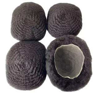 En stock, toupet <span class=keywords><strong>afro</strong></span> bouclé crépu en <span class=keywords><strong>cheveux</strong></span> indiens Remy ondulés de 6 mm, <span class=keywords><strong>cheveux</strong></span> courts pour hommes, dentelle complète, sans perte de <span class=keywords><strong>cheveux</strong></span> - Product Image 6
