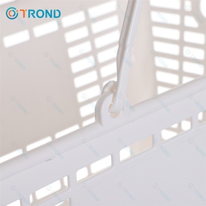 Wholesale Retail Supermarket White Plastic Shopping <strong>Basket</strong> <strong>with</strong> <strong>Handle</strong> for Carrying Goods - Product Image 6