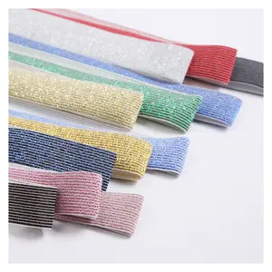 Design de mode bandes élastiques colorées et brillantes, ceinture élastique tricotée pour vêtements et accessoires