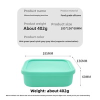 Boîte à lunch carrée en silicone anti-explosion avec compartiments multiples et fonction de maintien au frais, compatible micro-ondes, pour enfants