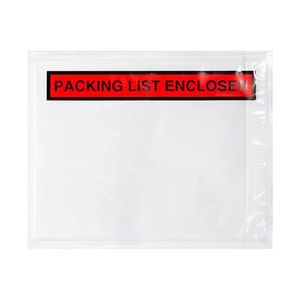 Busta Trasparente Personalizzata Impermeabile con Chiusura Autoadesiva per Etichette di Spedizione e Liste di Imballaggio, Ecologica - Product Image 1