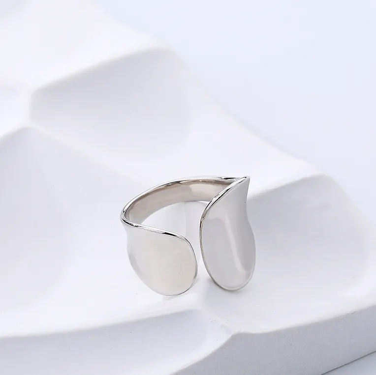 VIANRLA 925 Sterling Silver Minimalist Plated Adjustable Ring Support Dropshipping Free Laser Logo
