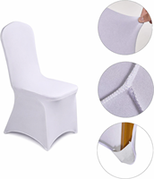 Housse de chaise universelle blanche en spandex extensible, économique, pour hôtel, mariage, banquet ou fête - Vente flash