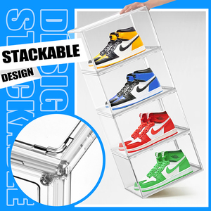Scatola per Sneaker DAYOOH in Acrilico <span class=keywords><strong>Trasparente</strong></span> Contenitore Impilabile Multimisura Organizer per Scarpe Antipolvere Lucido Scaffale Portaoggetti - Product Image 3