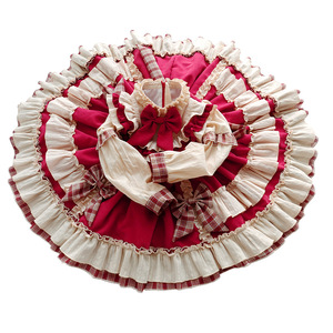 Vestito Lolita per Bambina <span class=keywords><strong>Autunno</strong></span>-Inverno 2025, Abito Retrò con Maniche Lunghe e Accessori, Stile Fragola - Product Image 6