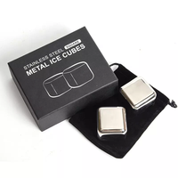 Pierres à whisky carrées réutilisables en acier inoxydable 304 de qualité alimentaire, à congélation rapide, pour vin, coffret cadeau, outils de bar modernes