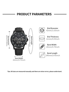 Montres de sport pour hommes haut de gamme, quartz, bracelet en cuir personnalisé, boîtier en alliage, montre-bracelet pour homme de qualité supérieure pour un usage quotidien - Product Image 6