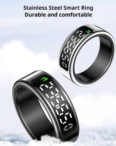 Metal Smart <span class=keywords><strong>Ring</strong></span> Display Touch Oplaadstandaard Pagina-omslag Foto Smart Band Hartslag Bloedzuurstof Slaap Android App Besturing <span class=keywords><strong>Ring</strong></span> - Product Image 3