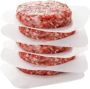 Food Grade Non Stick Freezer Paper Rounds Squares Wax Hamburger Patty Paper Burger waxed paper for ufo burger maker machine