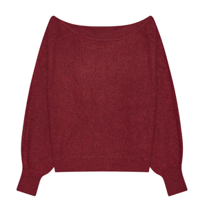 Pull en tricot à col en V pour femme, manches lanternes, anti-froissement, anti-rétrécissement, pull décontracté, doux, tricot d'hiver et d'automne - Product Image 1