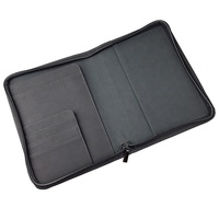 Pochette de livre en cuir PU avec logo personnalisé avec fermeture à glissière porte-dossiers sac à main de voyage portefeuille de voyage pochette à fermeture éclair d'affaires