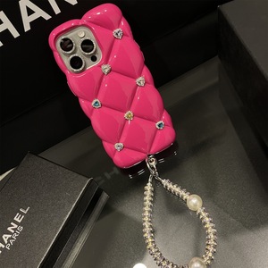 Diseñador de lujo Glitter Diamond Puffer Phone Strap Chain Cover para iPhone 16 <span class=keywords><strong>Pro</strong></span> Max 15 <span class=keywords><strong>Pro</strong></span> <span class=keywords><strong>13</strong></span> 14 Plus 11 12 Electroplate - Product Image 3
