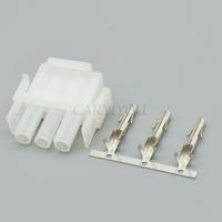 63080 Konektor Terminal Housing Jantan Betina Kuningan 6.35mm Pitch, Kit Papan Plug-in 3P 12V DC Power