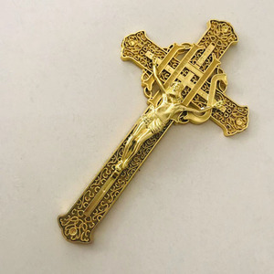F-Jésus 2 #   Nouvelles décorations funéraires en gros à bas prix, cercueil en plastique, croix de style américain, crucifix de Jésus pour la bière - Product Image 4