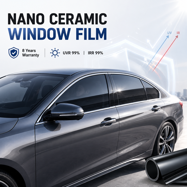 Nano Ceramic Window Film High Heat Rejection 99% UV Blocking Anti Scratch Automotive Tint Film for SUV Side Glass Protection