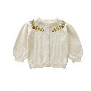 Ensemble printemps pour filles Angou, cardigan en tricot avec broderie de fraises, élégant <span class=keywords><strong>pull</strong></span> pour bébé <span class=keywords><strong>fille</strong></span> nouveau-né, cardigan - Product Image 1