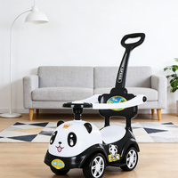 Trottinette à quatre roues pour enfants avec poignée de poussée, garde-corps, pédale, trottinette à torsion pour les enfants de 1 à 3 ans avec lumières et musique
