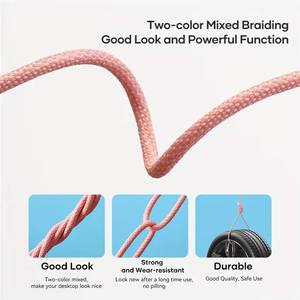 Cable de Carga Rápida Tipo <span class=keywords><strong>C</strong></span> a Tipo <span class=keywords><strong>C</strong></span> de 60w con USB 2.0, Cable Trenzado de Nailon para Transferencia de Datos para Teléfono 15 16 Pro Max, Uso con Impresora - Product Image 5